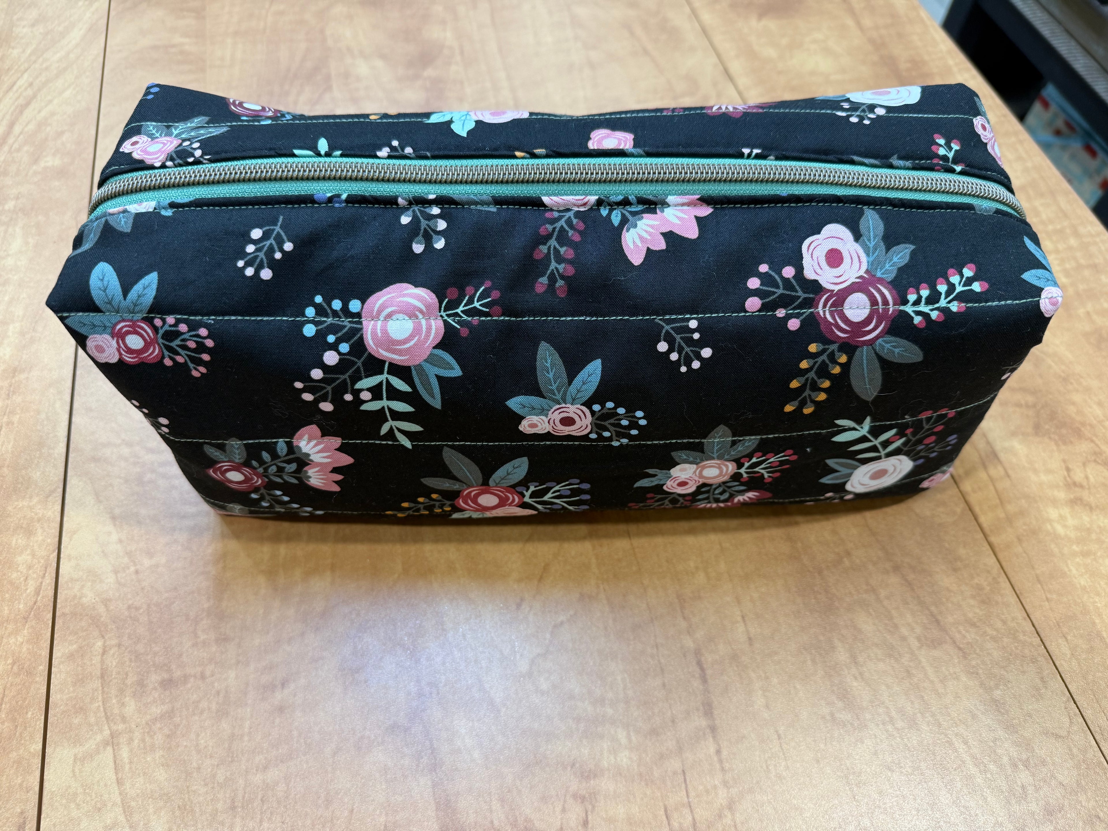 Black Floral Retreat Boxy Bag