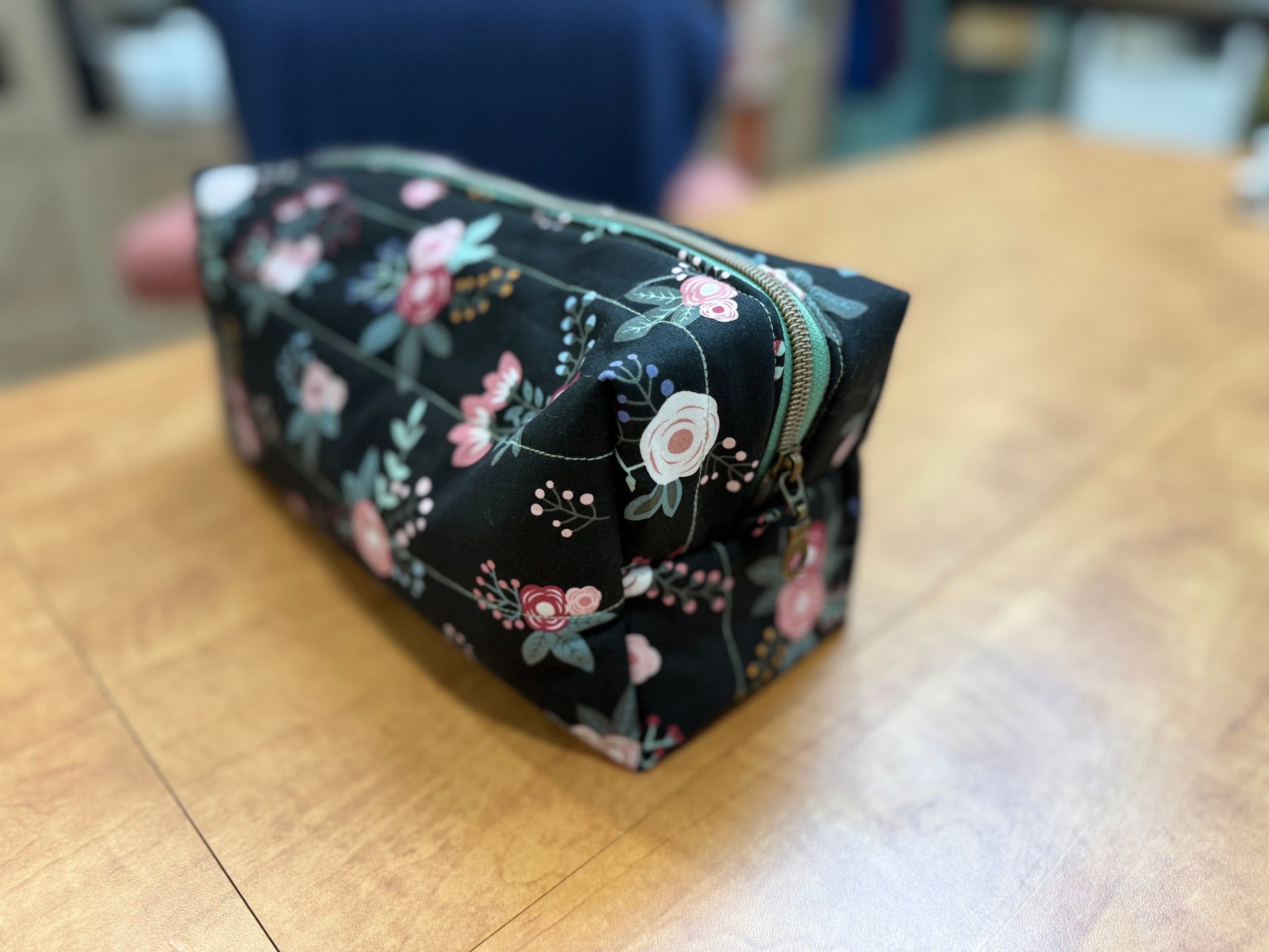 Black Floral Retreat Boxy Bag