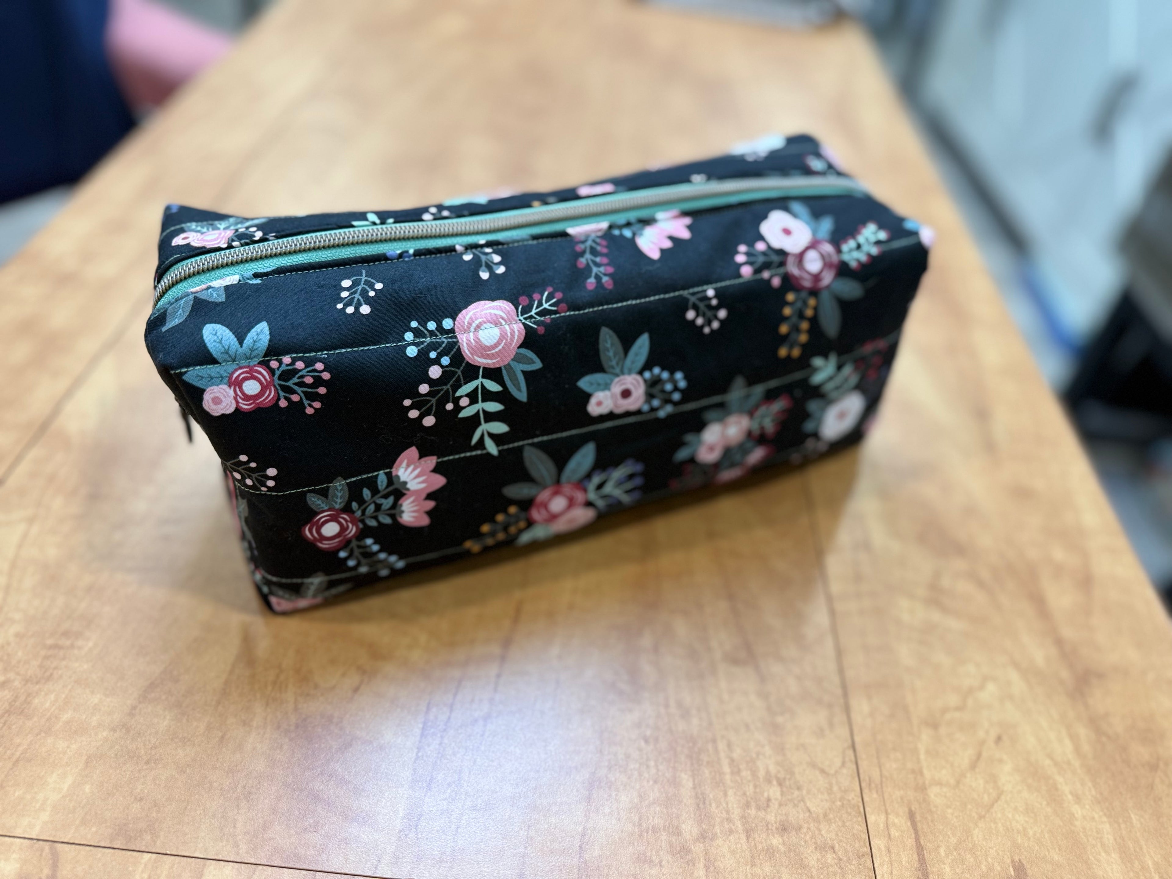 Black Floral Retreat Boxy Bag