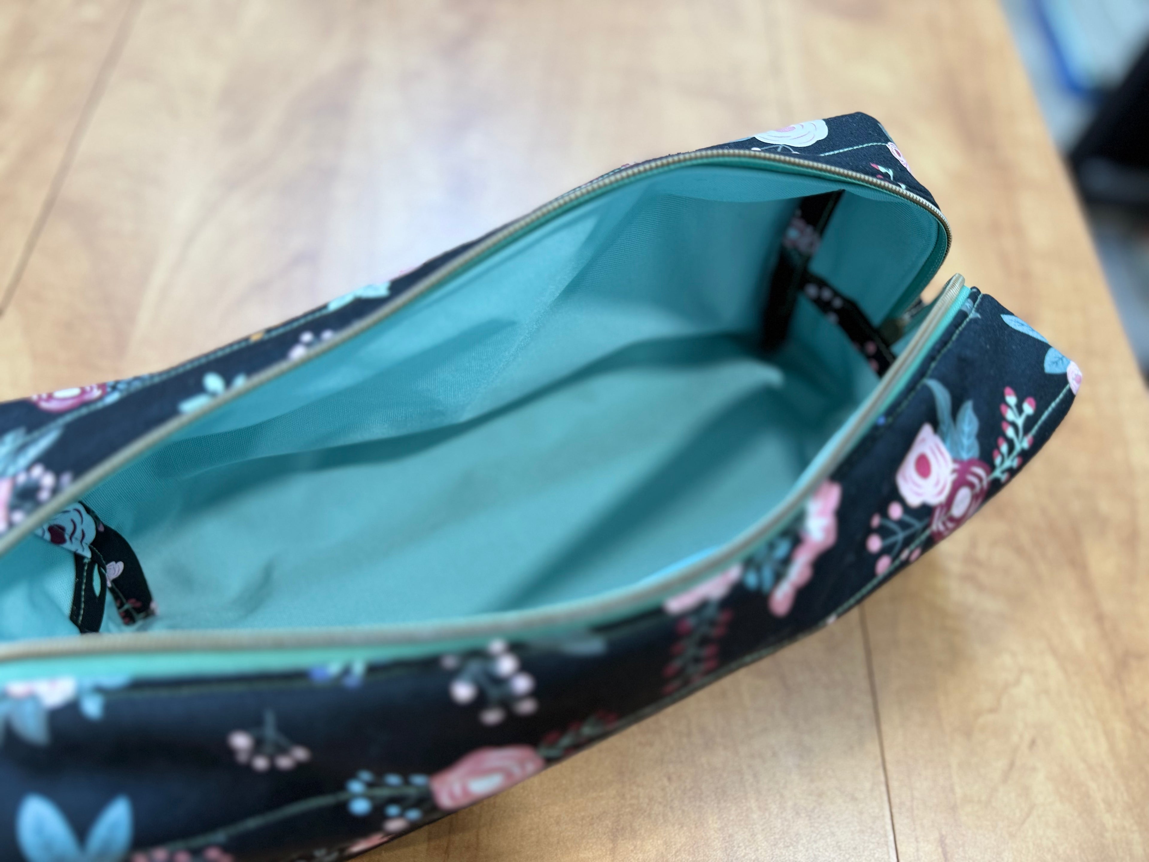 Black Floral Retreat Boxy Bag